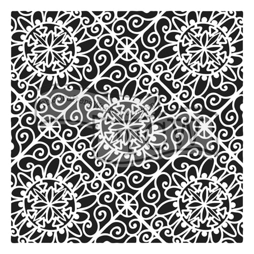 lacey-tiles fabric stencil